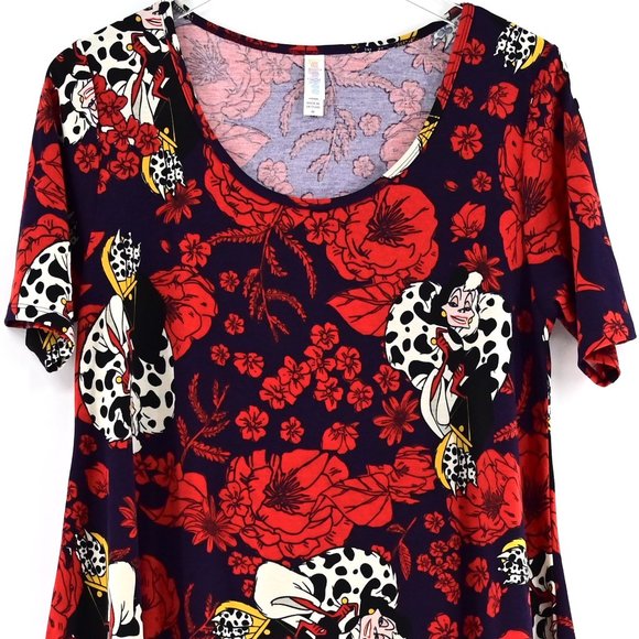 LULAROE Cruella De Vil Irma Short Sleeve Top #AQ9 - Picture 2 of 7